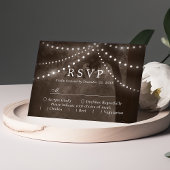 Braune Rustikale Baumsaitenleuchten Hochzeit RSVP Karte