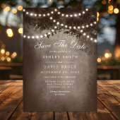 Braune, rustikale Baumzeichenleuchten Save the Dat Save The Date