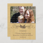 Braune rustikale Blätter Erntedank Foto Postkarte (Vorne/Hinten)