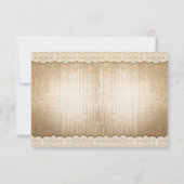 braune rustikale Hochzeit RSVP mit Spitze (Rückseite)
