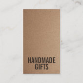 Braune, rustikale Kraftpapiertafel, handgefertigt Visitenkarte (Vorderseite)