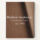 Braune rustikale Leinen, beige Jahrgänge bedruckt, Notizblock (Rückseite)