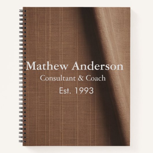 Braune rustikale Leinen, beige Jahrgänge bedruckt, Notizblock (Vorderseite)