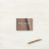 Braune rustikale Leinen, beige Jahrgänge bedruckt, Post-it Klebezettel (Auf Schreibtisch)