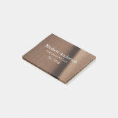 Braune rustikale Leinen, beige Jahrgänge bedruckt, Post-it Klebezettel (angewinkelt)