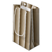Braune Schattenstreifen Kleine Geschenktüte (Vorderseite Schrägansicht)