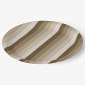 Braune Schattenstreifen Pappteller (Schrägansicht)