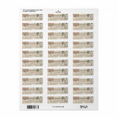 braune, schicke Vintage Grüne Hochzeitsadresse (Vorne)