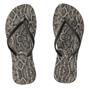 braune Schlangenhautmuster   Badesandalen