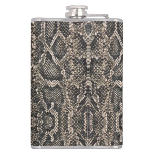 braune Schlangenhautmuster | Flachmann (Rückseite)