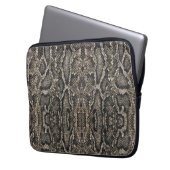 braune Schlangenhautmuster | Laptopschutzhülle (Vorderseite Links)