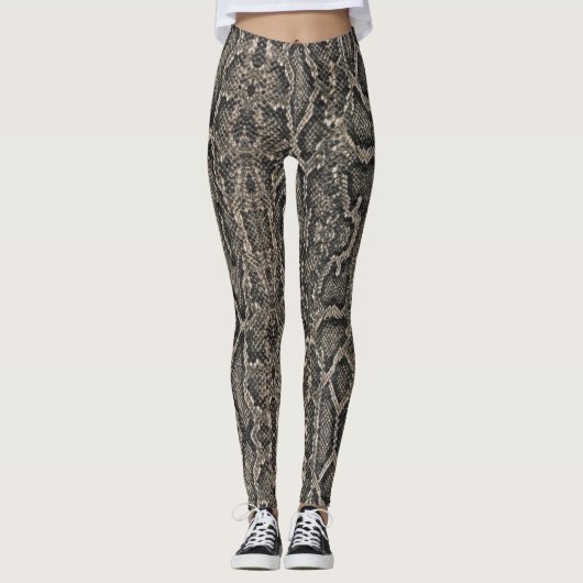 braune Schlangenhautmuster | Leggings (Vorderseite)