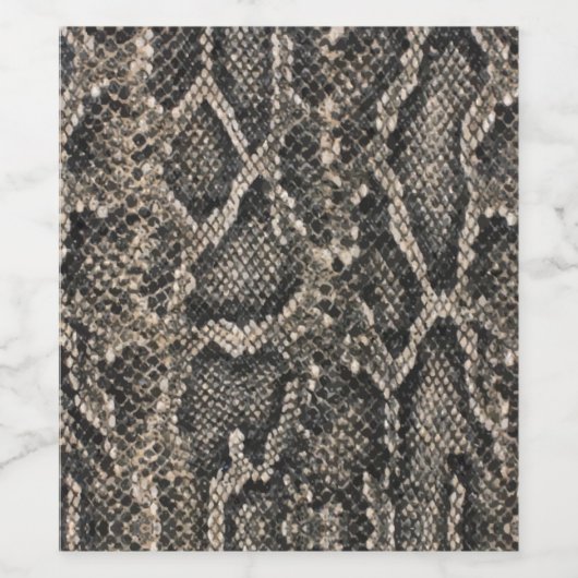 braune Schlangenhautmuster | Weinetikett (Einzelnes Label)