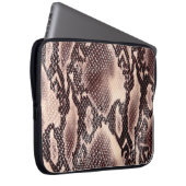 Braune Schlangenlederstruktur Laptopschutzhülle (Vorne Rechts)