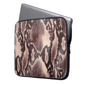 Braune Schlangenlederstruktur Laptopschutzhülle (Vorderseite Links)