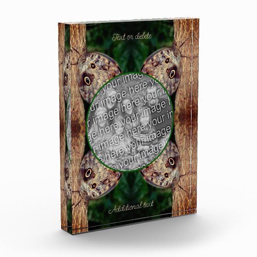 Braune Schmetterlingsrahmen schaffen Ihre eigene Fotoblock (Links)