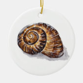 Braune Schnecke Muschel Keramik Ornament (Vorne)
