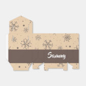 Braune Schneeflocken Geschenkschachtel (Ungefaltet)