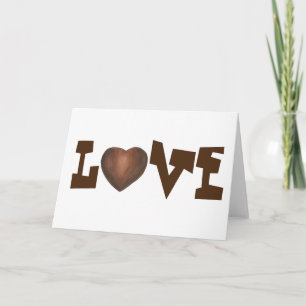 Braune Schokolade Herz Candy LIEBE Valentinstag Feiertagskarte