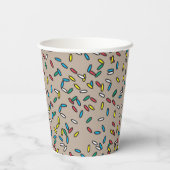 Braune Schokolade Ice Creme Bunte Sprinklen Pappbecher (Rückseite)