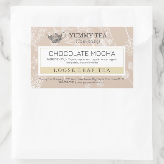 Braune Schokolade - Loser Blätterteppich Rechteckiger Aufkleber (Tasche)