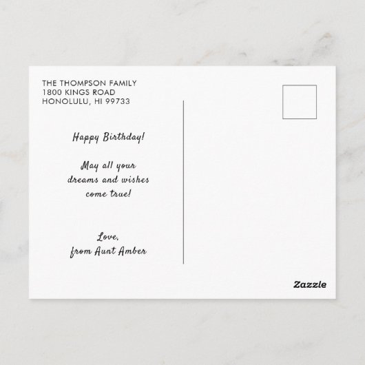 Braune Schokolade Sprinkles Doughnut | Geburtstag Postkarte (Rückseite)