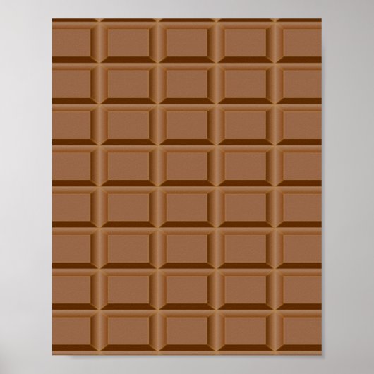Braune Schokoladenplatte gemustert Poster (Vorne)