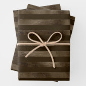 Braune Schokoladenstreifen Geschenkpapier Set (Beispiel)
