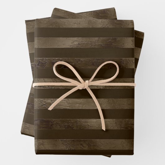 Braune Schokoladenstreifen Geschenkpapier Set (Beispiel)