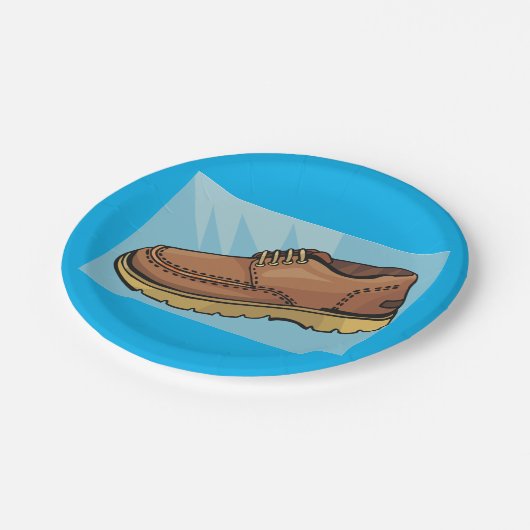 Braune Schuhwaren Teller (Schrägansicht)