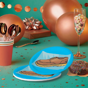 Braune Schuhwaren Teller