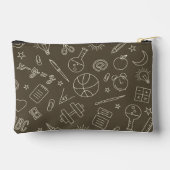 Braune Schulelemente Bleistiftkoffer/Tasche Zubehörtasche (Rückseite)