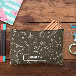 Braune Schulelemente Bleistiftkoffer/Tasche Zubehörtasche