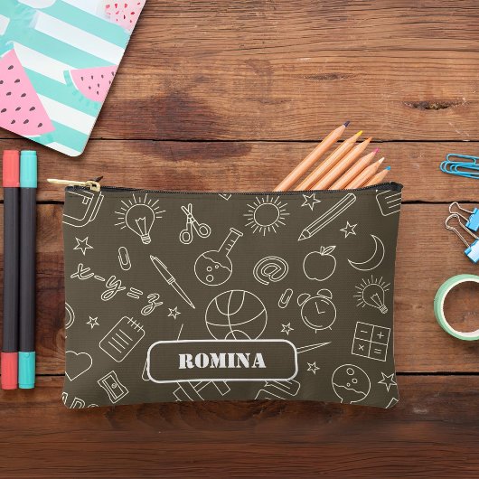 Braune Schulelemente Bleistiftkoffer/Tasche Zubehörtasche