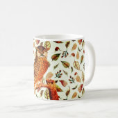 Braune Schüssel auf Herbst Blätter Hintergrund Kaffeetasse (VorderseiteRechts)