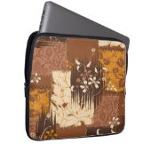 braune Schwarz-weiße Blume Laptopschutzhülle (Vorne Rechts)