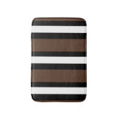 Braune, schwarz-weiße Streifen Badematte (Vorderseite Vertikal)