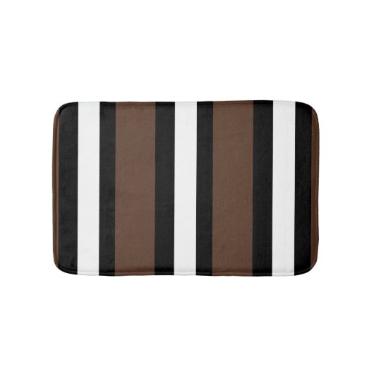 Braune, schwarz-weiße Streifen Badematte (Vorderseite)