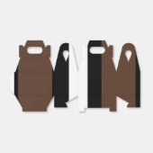 Braune, schwarz-weiße Streifen Geschenkschachtel (Ungefaltet)