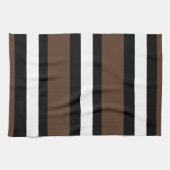 Braune, schwarz-weiße Streifen Geschirrtuch (Horizontal)