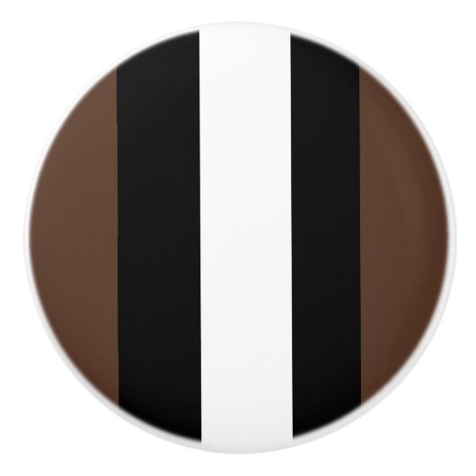 Braune, schwarz-weiße Streifen Keramikknauf (Vorderseite)