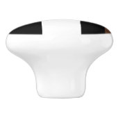 Braune, schwarz-weiße Streifen Keramikknauf (Seitenansicht)