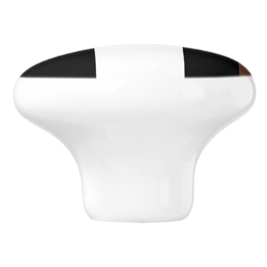 Braune, schwarz-weiße Streifen Keramikknauf (Seitenansicht)