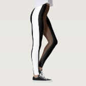 Braune, schwarz-weiße Streifen Leggings (Rechts)