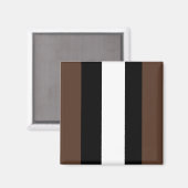 Braune, schwarz-weiße Streifen Magnet (Vorderseite/Rückseite)