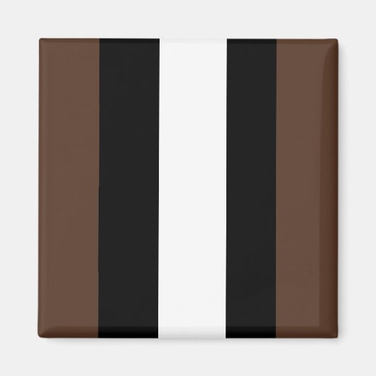 Braune, schwarz-weiße Streifen Magnet (Vorne)