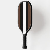 Braune, schwarz-weiße Streifen Pickleball Schläger (Links)