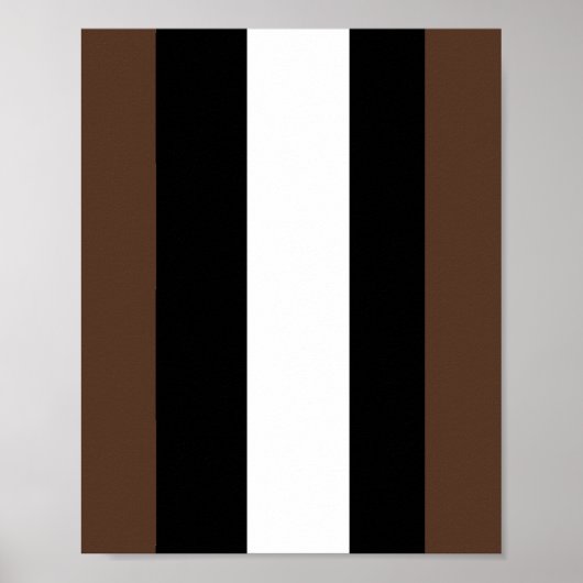 Braune, schwarz-weiße Streifen Poster (Vorne)