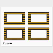 Braune, schwarz-weiße Streifen Rechteckiger Aufkleber (Blatt)