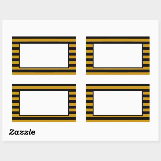 Braune, schwarz-weiße Streifen Rechteckiger Aufkleber (Blatt)